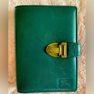Vintage Burberry Leather Agenda Planner Organizer Green